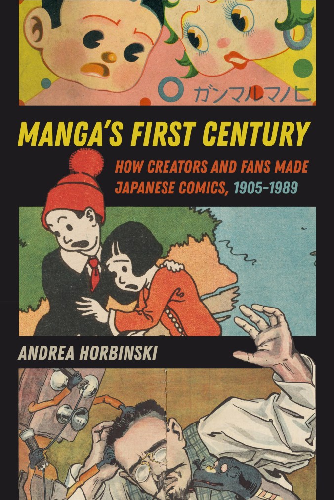 A book cover with three comics images horizontal, a boy and Betty Boop, a girl and boy looking scared, and an adult man being harassed by an old-fashioned telephone.